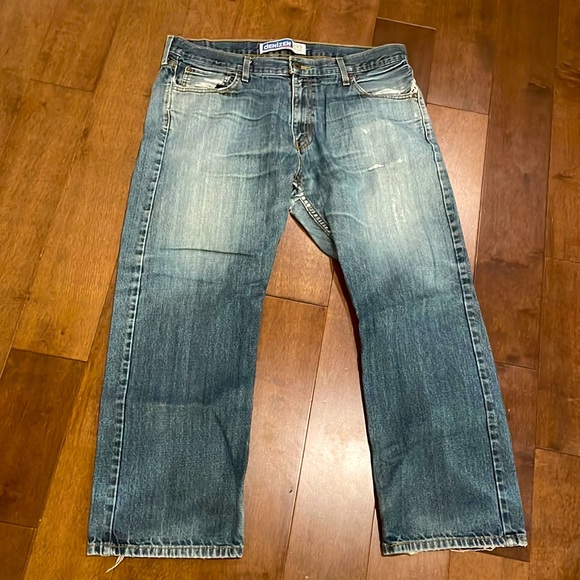 Denizen From Levi’s Men’s Loose Fit Distressed Jeans - Dark Blue Wash 36X30 - Picture 3 of 16